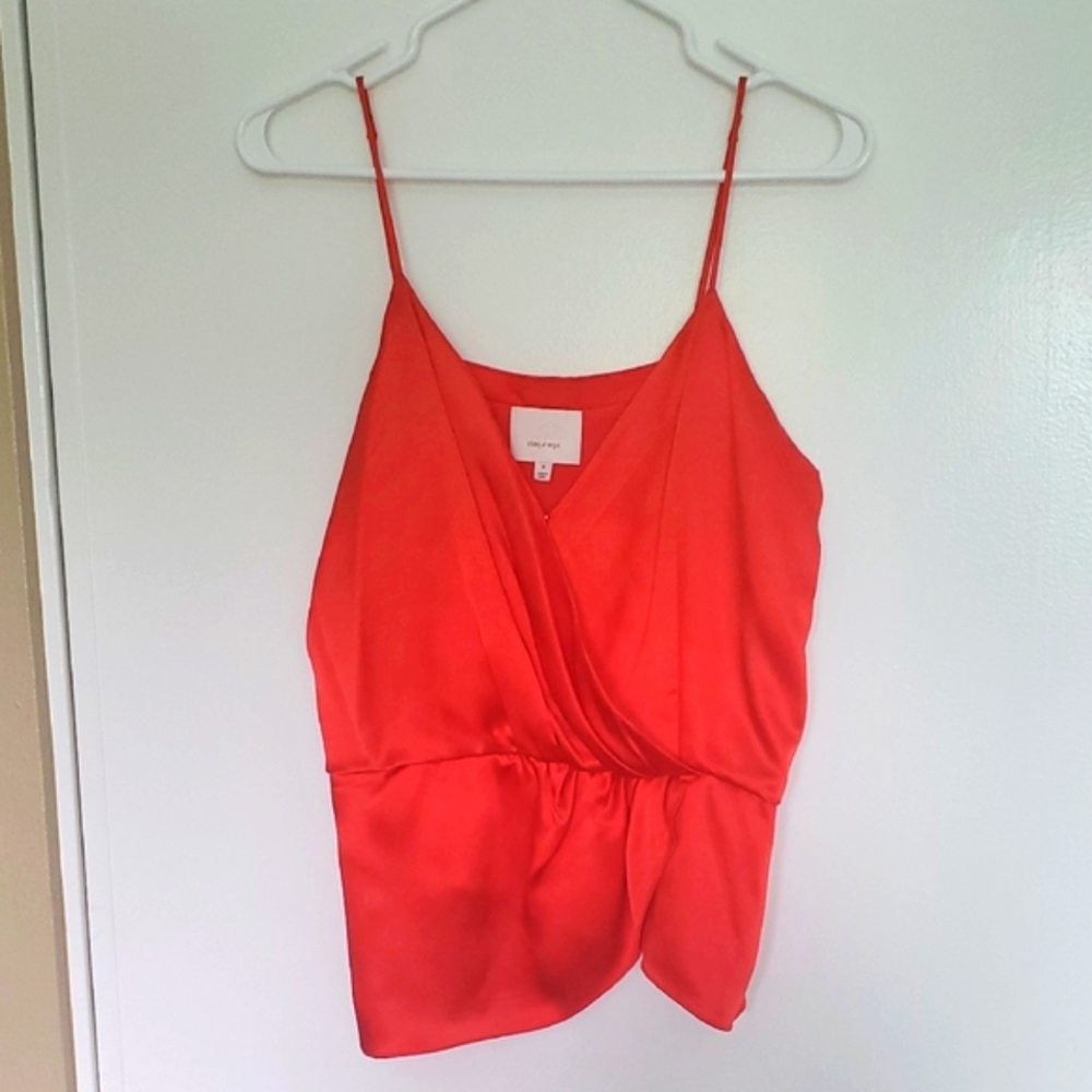 Cinq à Sept Silk Red Camisole Tank Top